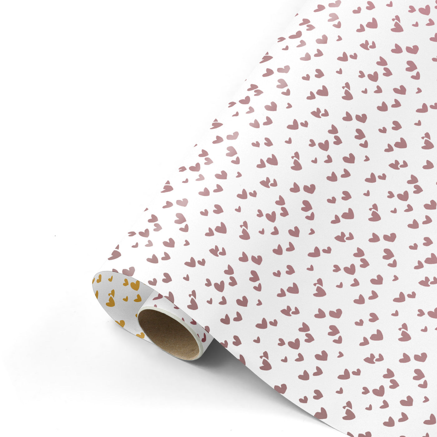 Dubbelzijdig Cadeapapier Solo Hearts Goud/Rose