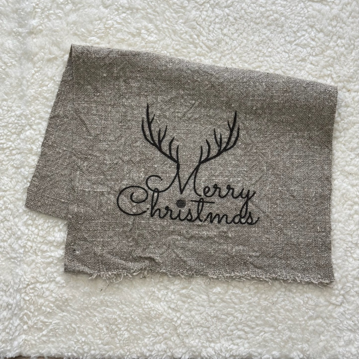 Shabby doek Merry Christmas Gewei