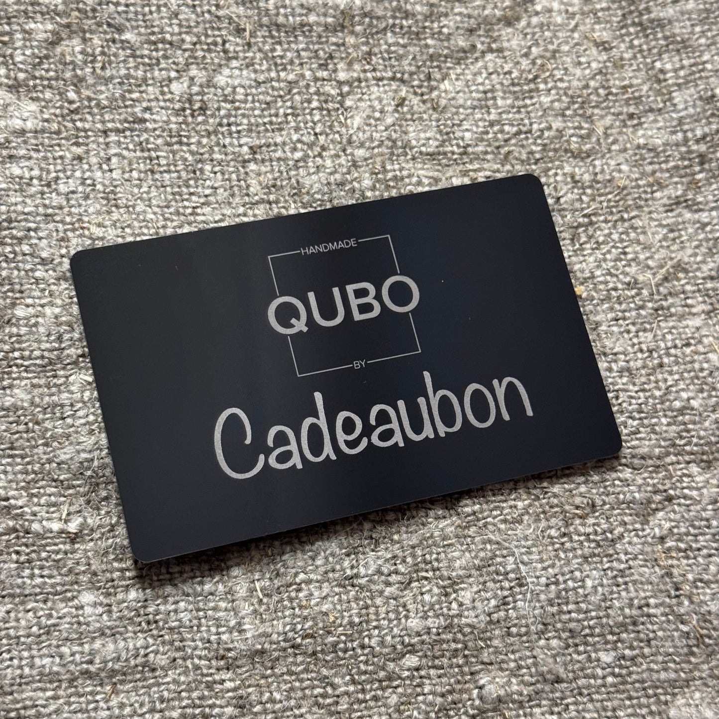 Handmade by QUBO Cadeau kaartje