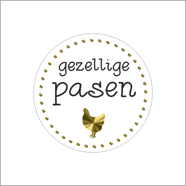 Stickers Gezellig Pasen (5 stuks)