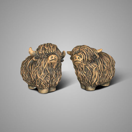 BRYNXZ Set of 2 Scottish Highlanders BRYNXZ Majestic Brown D.17-16