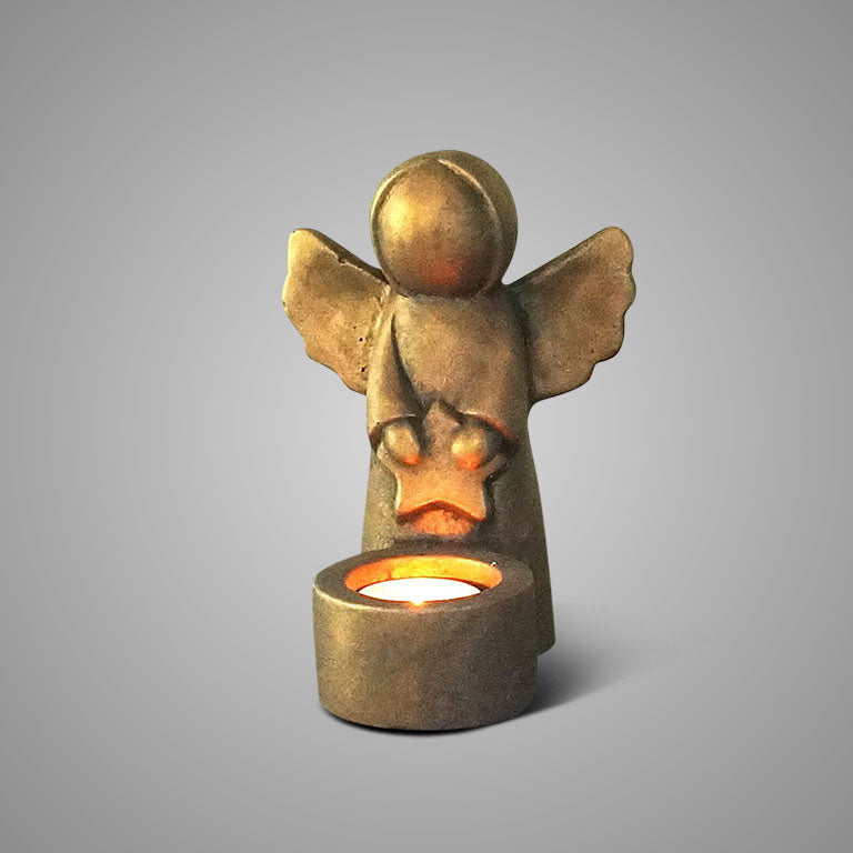 BRYNXZ Tealightcup Angel with Star Majestic Gold M D.12 H.16