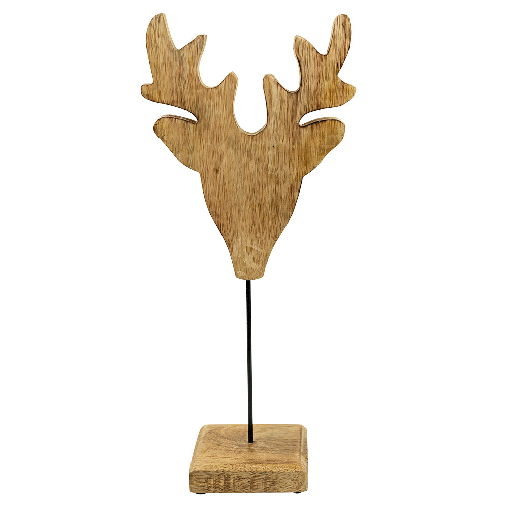 Staand hert mango hout h41 d18x10cm