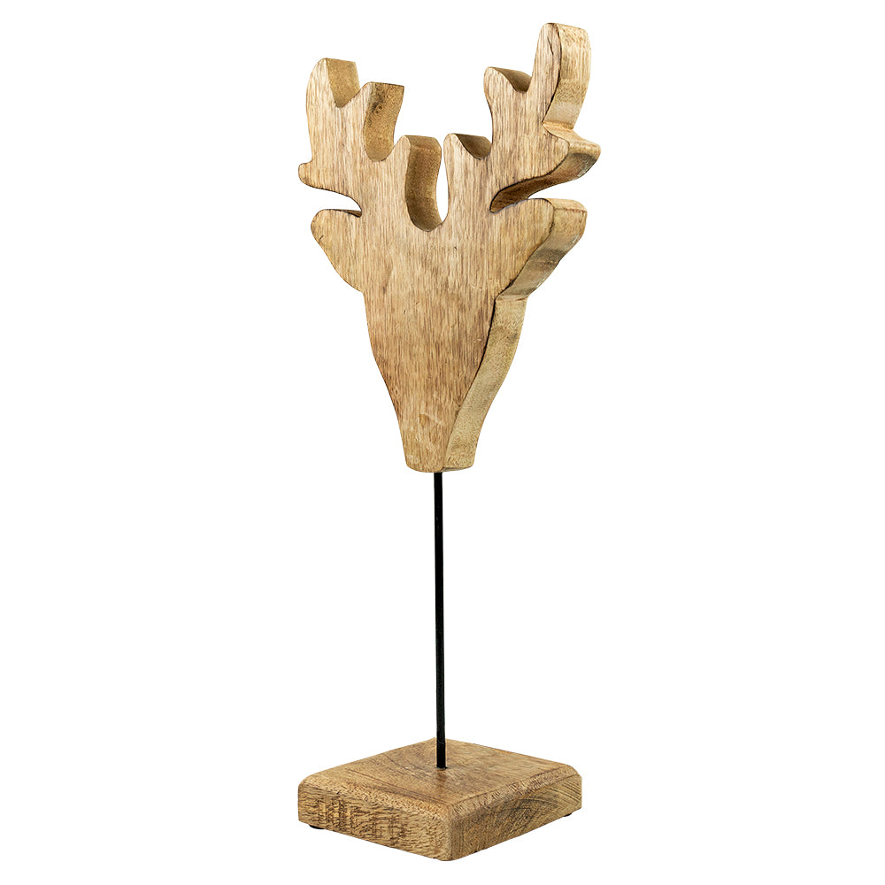Staand hert mango hout h41 d18x10cm