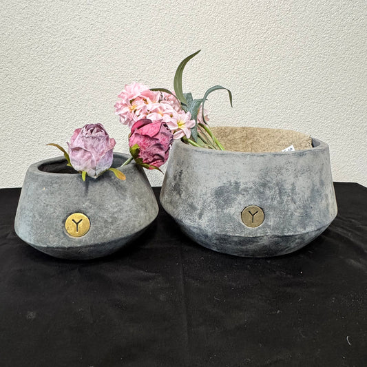BRYNXZ Bowl Set of 2 Bowls stone black D.31-24 H.16-13