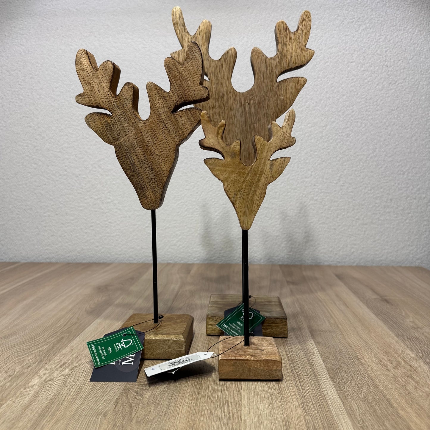 Staand Hert mango Hout Set van 3