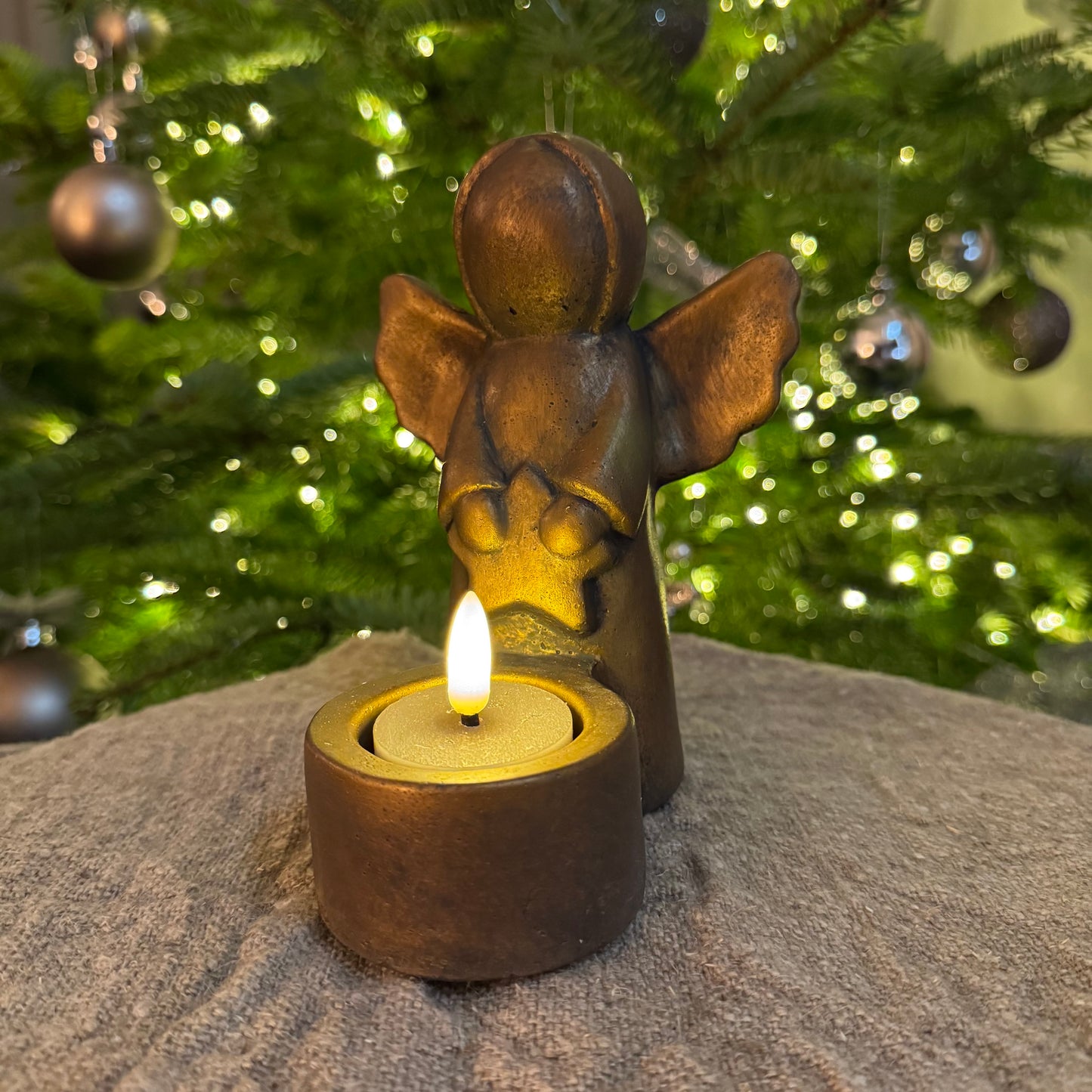 BRYNXZ Tealightcup Angel with Star Majestic Gold M D.12 H.16