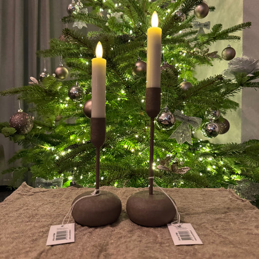 Actie Set Kandelaar Messing M+S en dinerkaars 15cm(Diverse kleuren)
