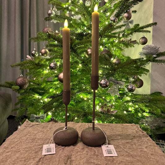 Actie Set Kandelaar Messing M+S en dinerkaars 24cm(Diverse kleuren)